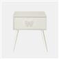 OHS Bow Decor Bedside Wood Nightstand 1 Drawer Storage Unit End Table Home Decor