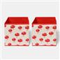 OHS Kids Storage Box Cube Printed Folding 2 Pack Space Saving Shoe Toy Organiser