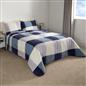 OHS Check Coverless Duvet Pillowcase Bedding Set Teddy Fleece Gingham 10.5 TOG