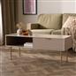 OHS Ribbed Coffee Table with Drawer Engineered Wood Shelf Storage Home Decor