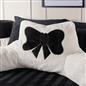 OHS Embroidered Bow Cuddle Cushion Teddy Fleece Reading Pillow with Arms