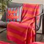 OHS Stripes Print Throw Soft Blanket Polar Fleece Lightweight Bedspread