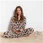 OHS Animal Print Pyjama Set Jersey Button Through Nightwear Loungewear