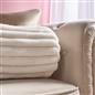 OHS Ribbed Round Bolster Pillow Faux Fur Filled Cushion Soft Neck Roll