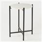 OHS Round Side Table Coffee End Tables with Metal Frame Decorative Nightstand