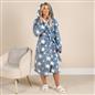 OHS Teddy Marl Dressing Gown Prints Ladies Warm Womens Loungewear Bathrobe