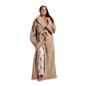 OHS Teddy Fleece Dressing Gown Floor Length Hooded Bathrobe Winter Loungewear