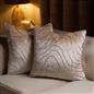 Velvet Cushion Covers Metallic Wave 2/4 Pack of Filled Plump Pads Home Decor Set