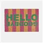 OHS Striped Doormat Hello Goodbye Slogan Non Slip Indoor Outdoor Coir Door Rug