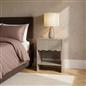 OHS Scallop Bedside Ribbed Wood Nightstand 1 Drawer Storage Unit End Table