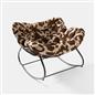 OHS Rocking Chair Ribbed or Smooth Faux Fur Upholstered Metal Frame Cushioned