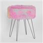 Fluffy Footstool Hairpin Fleece Bedroom Vanity Seat Modern Pouffe Decor Chair