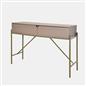 OHS Curved Dressing Table Engineered Wood Makeup Vanity Desk with 2 Drawers
