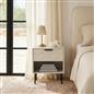 OHS Chevron Bedside Nightstand 1 Drawer Storage Unit Wooden End Table