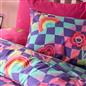 OHS Checkerboard Coverless 10.5 Tog Duvet Set with Pillowcase Kids Neon Single