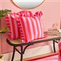 OHS Stripe Frill Cushion Covers Microfibre Square Pillowcases Home Decor