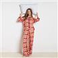 OHS Geo Print Pyjama Set Jersey Button Through Ultra Soft Nightwear Loungewear