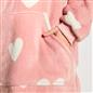 OHS Heart Print Hoodie Blanket Oversized Adult Fleece Sherpa Throw Jumper