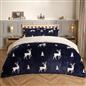 Stag Duvet Cover Pillowcase Bedding Set Soft Ribbed Fleece Quilt Double King Bed