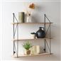 3 Tier Wooden Shelving Wall Display Wire Modern Organiser Home Storage Office