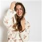 OHS Bows Dressing Gown Flannel Winter Sherpa Lined Loungewear Hooded Bathrobe