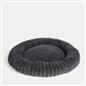 OHS Ribbed Pet Bed Soft Fleece Round Calming Anti Anxiety Cushion for Dog Cat