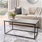 OHS Coffee Table Marble Bedside End Living Room Modern Metal Frame Home Decor
