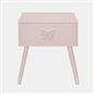 OHS Bow Decor Bedside Wood Nightstand 1 Drawer Storage Unit End Table Home Decor
