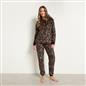 OHS Animal Print Loungewear Set Winter Sherpa Nightwear 2-Piece Hoodie Jogger