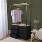 Cabinet Rail Wardrobe Open Home 6 Drawer Coat Hanger Storage Clothes Organiser