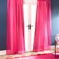 OHS Pompom Tufted Voile Net Curtains Pair 2 Window Panels Slot Top Set 55