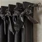 OHS Velvet Eyelet Curtains Bow Decor 2 Pair Of Ready Made Luxury Thick Ring Top