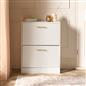OHS Ribbed Shoe Rack 2 Drawer Wooden Cabinet Shoes Organiser Stand Holder