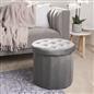 OHS Folding Ottoman Storage Box Footstool Tub Space Saving Velvet Seat
