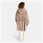 OHS Ribbed Flannel Hooded Blanket Fleece Wearable Throw Warm Oversized Hoodie
