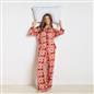 OHS Geo Print Pyjama Set Jersey Button Through Ultra Soft Nightwear Loungewear