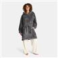 OHS Ribbed Flannel Hooded Blanket Fleece Wearable Throw Warm Oversized Hoodie