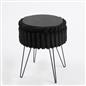 OHS Faux Fur Stool Hairpin Ribbed Fleece Round Vanity Seat Foot Rest Chair