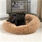 OHS Pet Bed Calming Fluffy Plush Fleece Dog Anti Anxiety Round Donut Washable