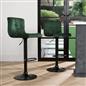 Adjustable Bar Stools x 2 Velvet Swivel Pub Seat Kitchen Breakfast Counter Chair