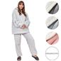 OHS Fleece Loungewear Set Coral Winter Sherpa Nightwear 2-Piece Hoodie Jogger