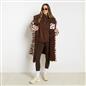 OHS Coat Drying Robe Animal Print Sherpa Lined Water Resistant Oversized