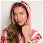 OHS Stripe Dressing Gown Flannel Fleece Robe Thermal Bathrobe Sherpa Lined