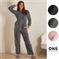 OHS Jumpsuit Teddy Fleece Long Elasticated Waist 1Onesie Warm Soft PJ Loungewear