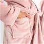 OHS Mens Dressing Gown Long Hooded Soft Flannel Fleece Sherpa Bathrobe Lounge