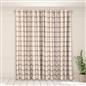 OHS Check Eyelet Curtains Pair Thermal Ring Top Textured Woven Ready Made