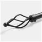 OHS 120-200cm Curtain Pole Extendable Metal 28mm Ball Trumpet Twist Finnials