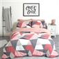 OHS Shapes Teddy Fleece Duvet Cover with Pillowcase Soft Warm Bedding Set
