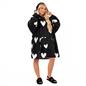 OHS Heart Print Hoodie Blanket Oversized Adult Fleece Sherpa Throw Jumper