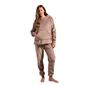 OHS Fleece Loungewear Set Coral Winter Sherpa Nightwear 2-Piece Hoodie Jogger
